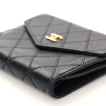 Chanel Calfskin Diamond Stitched Compact Wallet Black 11 of 12