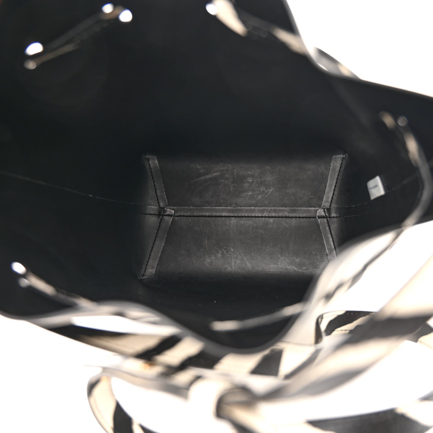 Mansur Gavriel Saffiano Zebra Print Mini Bucket Bag Black White 5 of 11