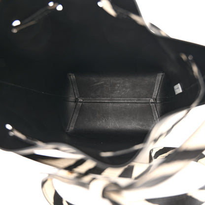 Mansur Gavriel Saffiano Zebra Print Mini Bucket Bag Black White 5 of 11