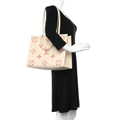 Louis Vuitton Empreinte Monogram Giant Onthego MM Creme Rose Trianon 2 of 9