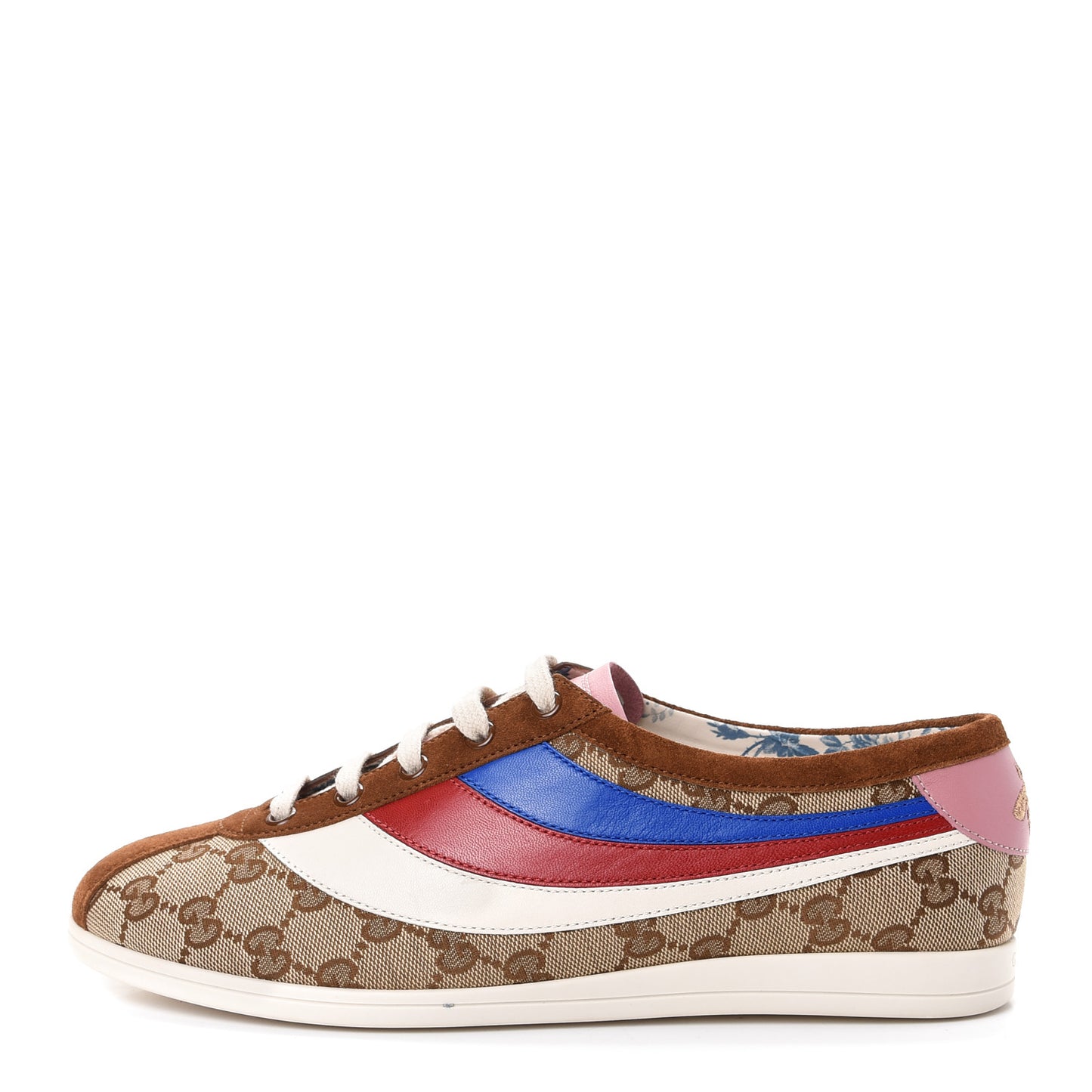 Suede Monogram Web Womens Falacer Sneakers 40 Nocciola Beige Mystic White Hibiscus Red