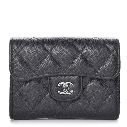 Chanel Caviar Quilted Flap Card Holder Wallet Black 1 of 12