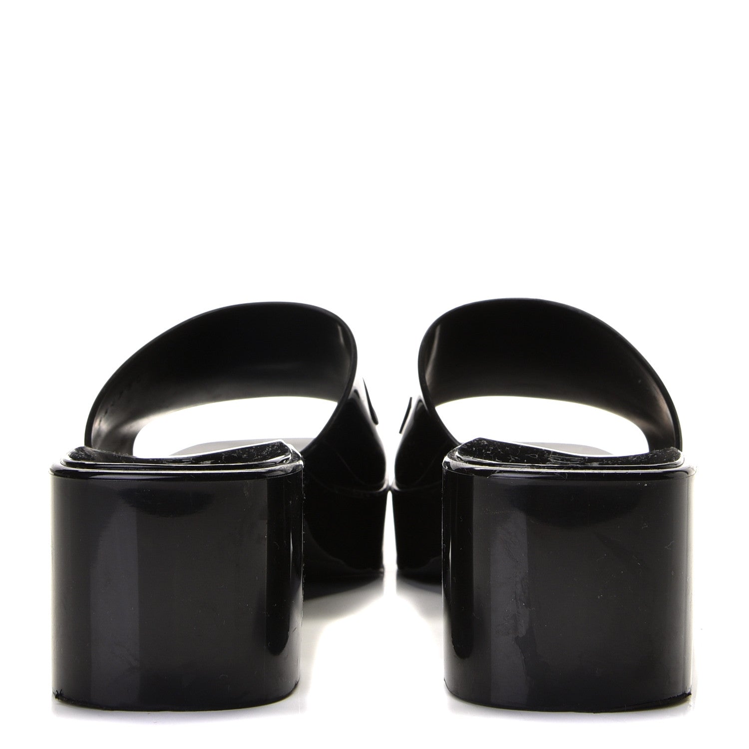 Gucci Rubber Gucci Logo Womens Platform 20/60mm Slide Sandals 39 Black 4 of 9