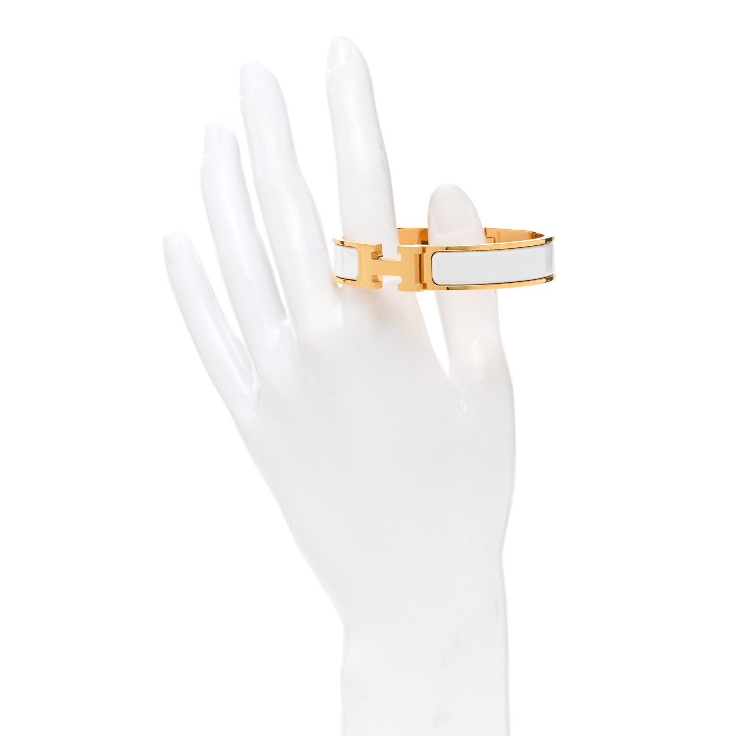 Hermes Enamel Narrow Clic Clac H Bracelet PM White 2 of 5