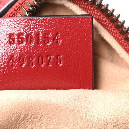 Gucci Glazed Calfskin Matelasse Heart Mini GG Marmont Round Shoulder Bag Romantic Cerise 7 of 10
