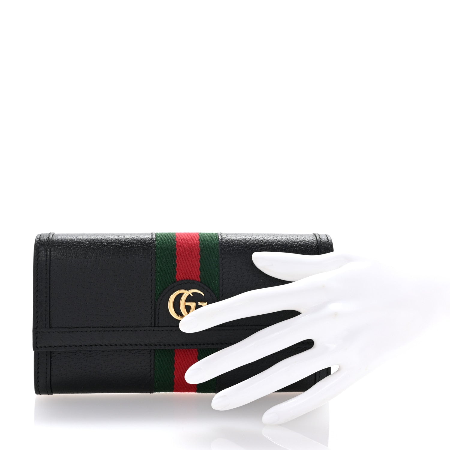Gucci Calfskin Web Ophidia Continental Wallet Black 2 of 6