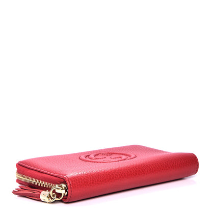 Gucci Pebbled Calfskin Medium Soho Zip Around Wallet Red 4 of 7