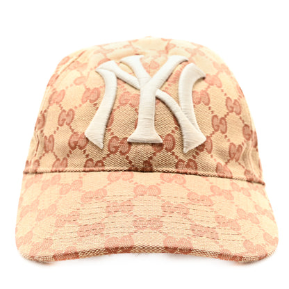 Gucci X MLB Monogram NY Yankees Baseball Hat 57-61 Beige Ruggine 3 of 11