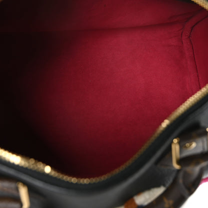 Louis Vuitton Calfskin Monogram Teddy Speedy Bandouliere 30 Black 5 of 8