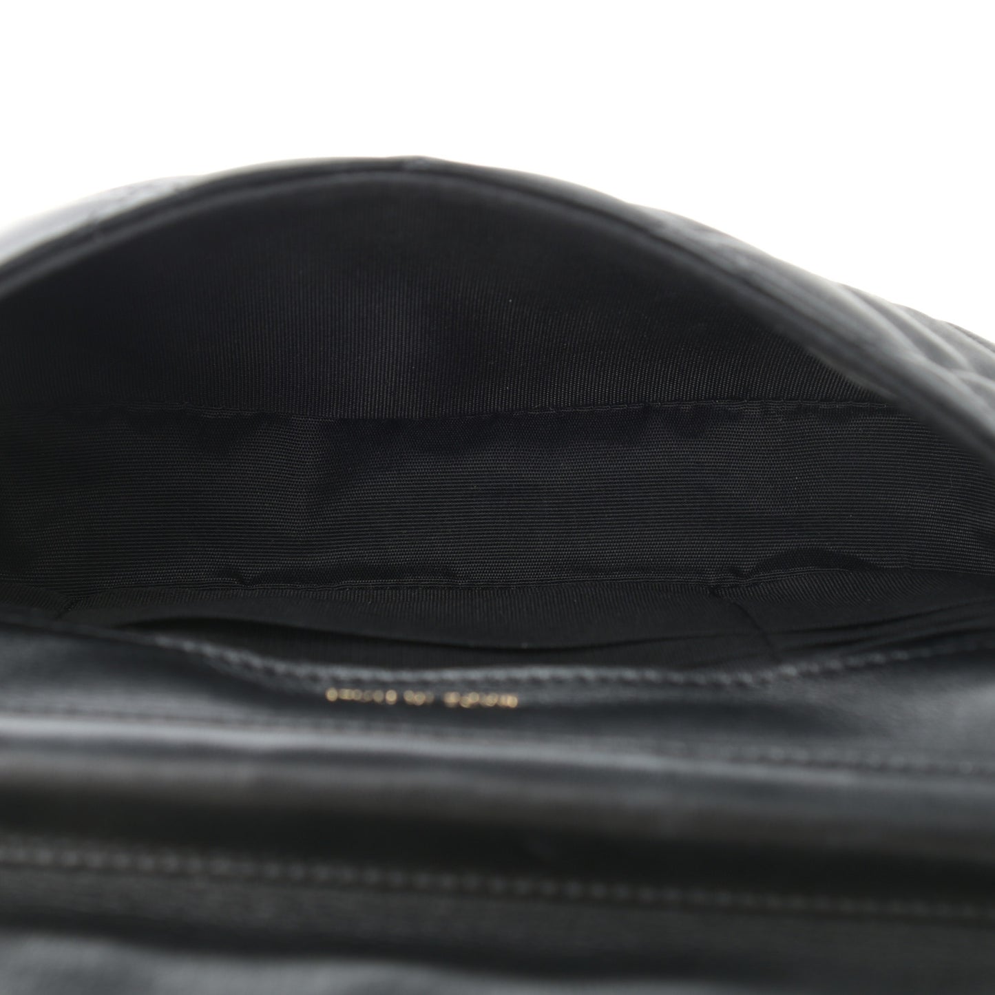 Calfskin Quilted Coco Mail Clutch With Chain Black