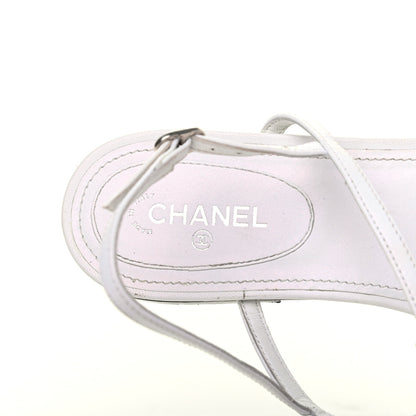 Chanel CC Logo Thong Sandals 40 White 7 of 12