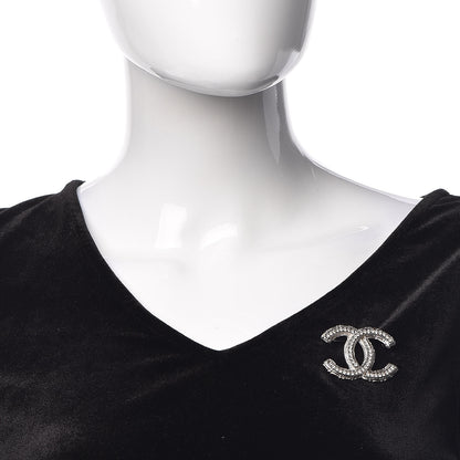 Chanel Crystal CC Brooch Silver 2 of 5