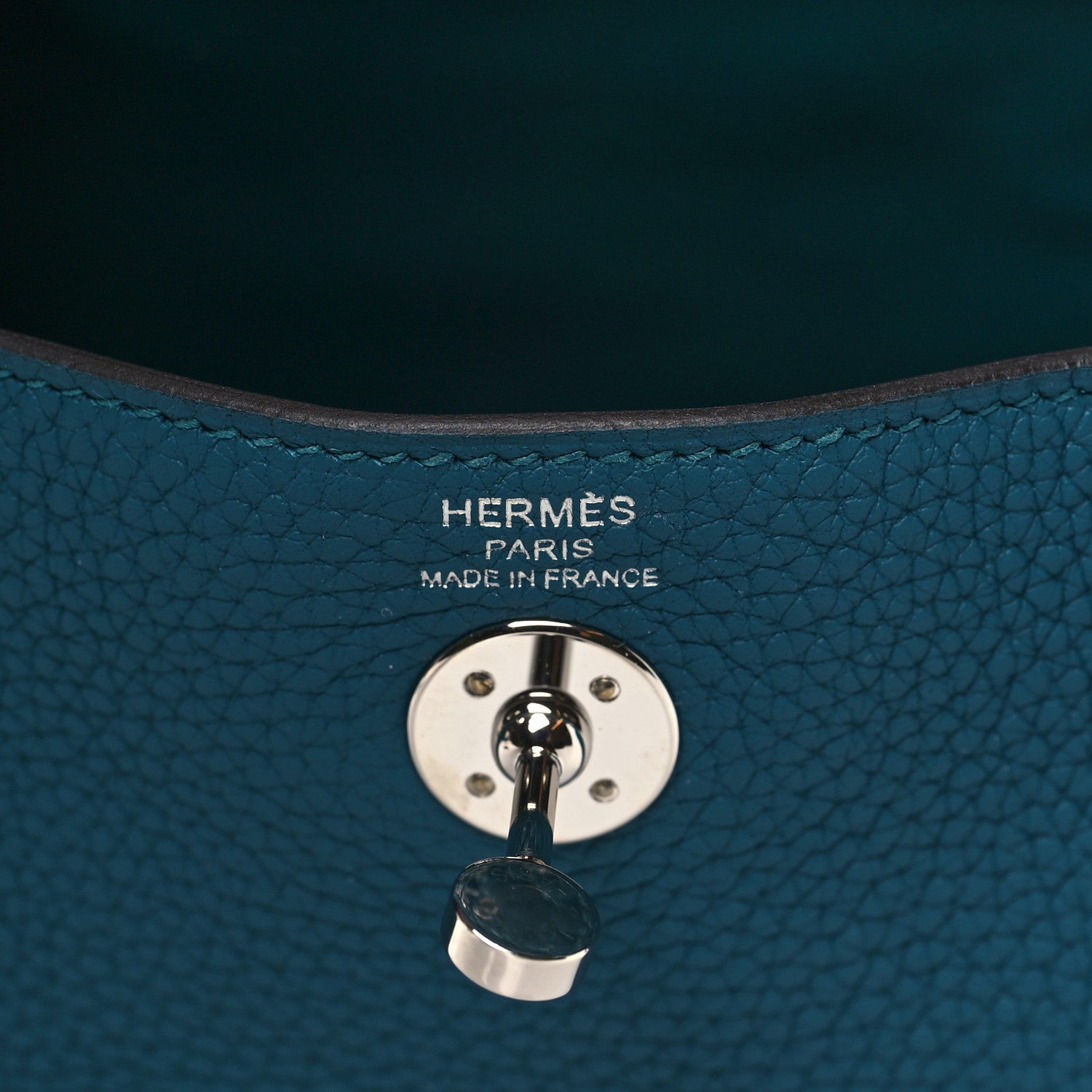 Hermes Taurillon Clemence Mini Lindy 20 Vert Bosphore 6 of 11