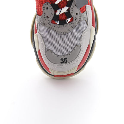 Balenciaga Fabric Mesh Womens Triple S Sneakers 35 Red Grey White 7 of 7