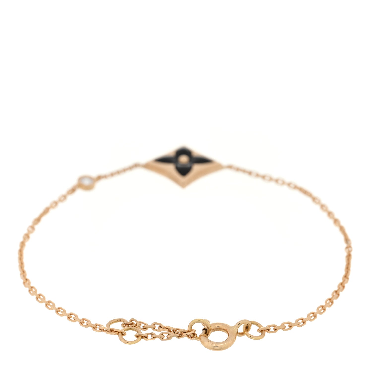 Louis Vuitton 18K Yellow Gold Diamond Black Onyx Color Blossom BB Star Bracelet 2 of 3