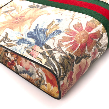 Gucci GG Supreme Monogram Water Flora Web Ophidia Pouch Beige White Multicolor 9 of 10