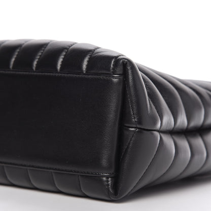 Saint Laurent Calfskin Y Quilted Monogram Small Loulou Shopper Black 7 of 10