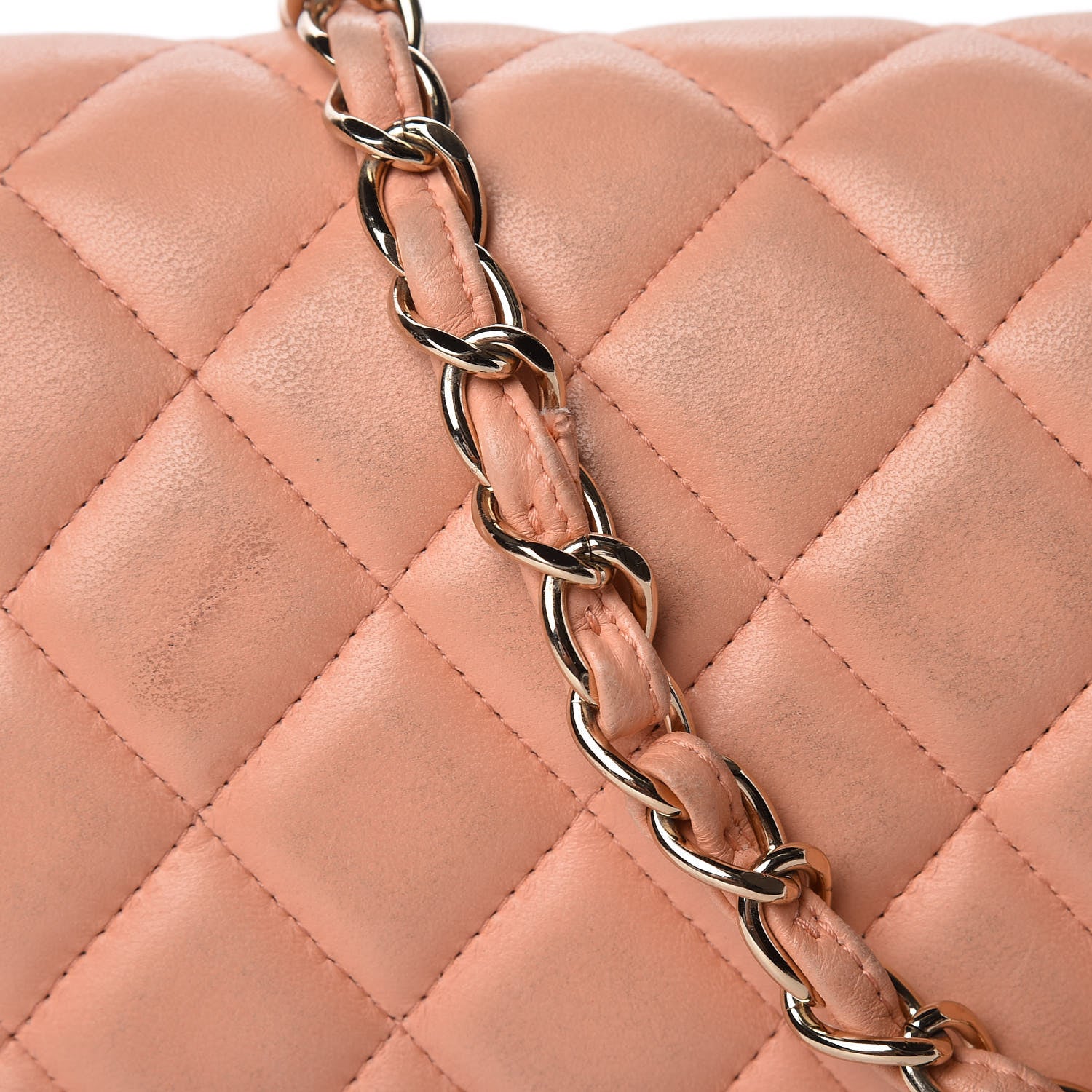 Chanel Lambskin Quilted Jumbo Double Flap Light Orange 33 of 37