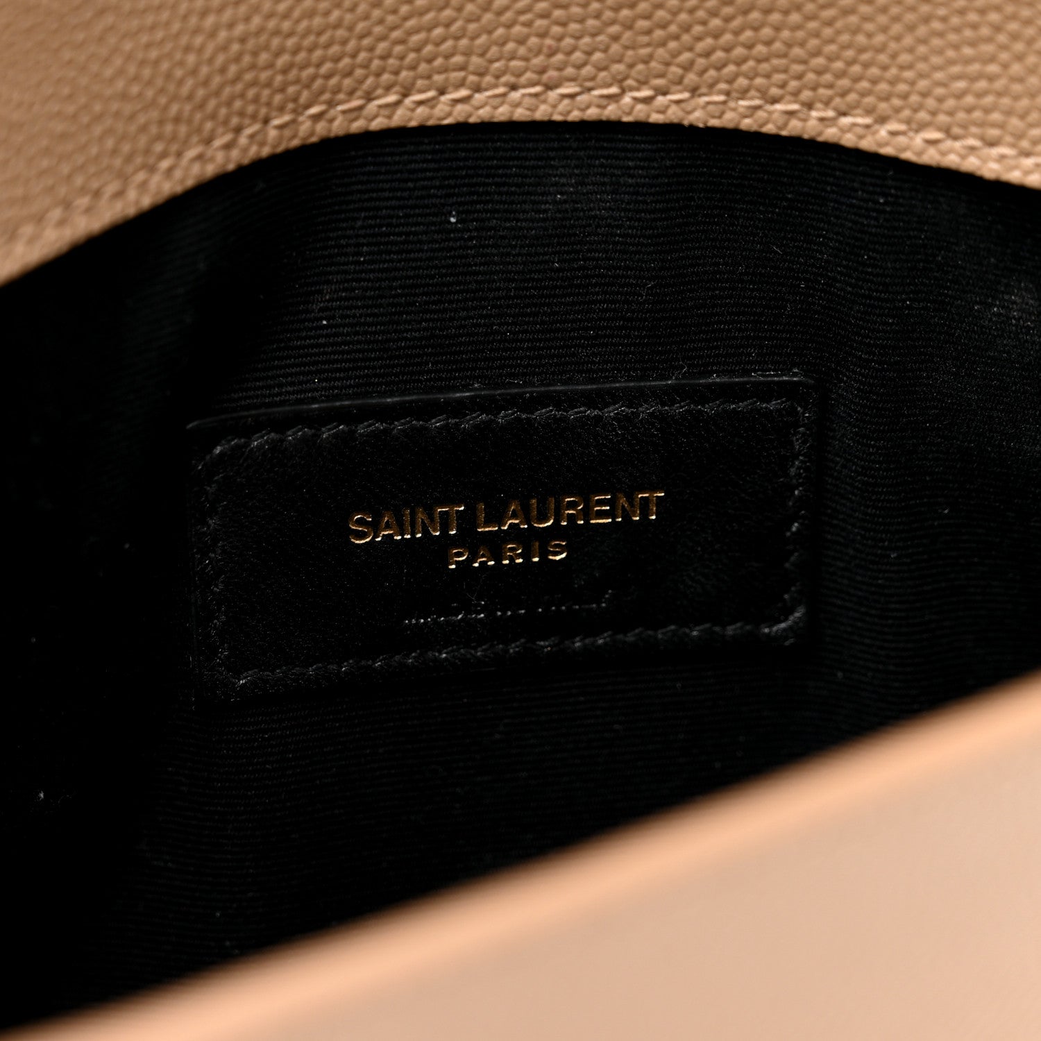Saint Laurent Grain De Poudre Uptown Pouch Dark Beige 6 of 7