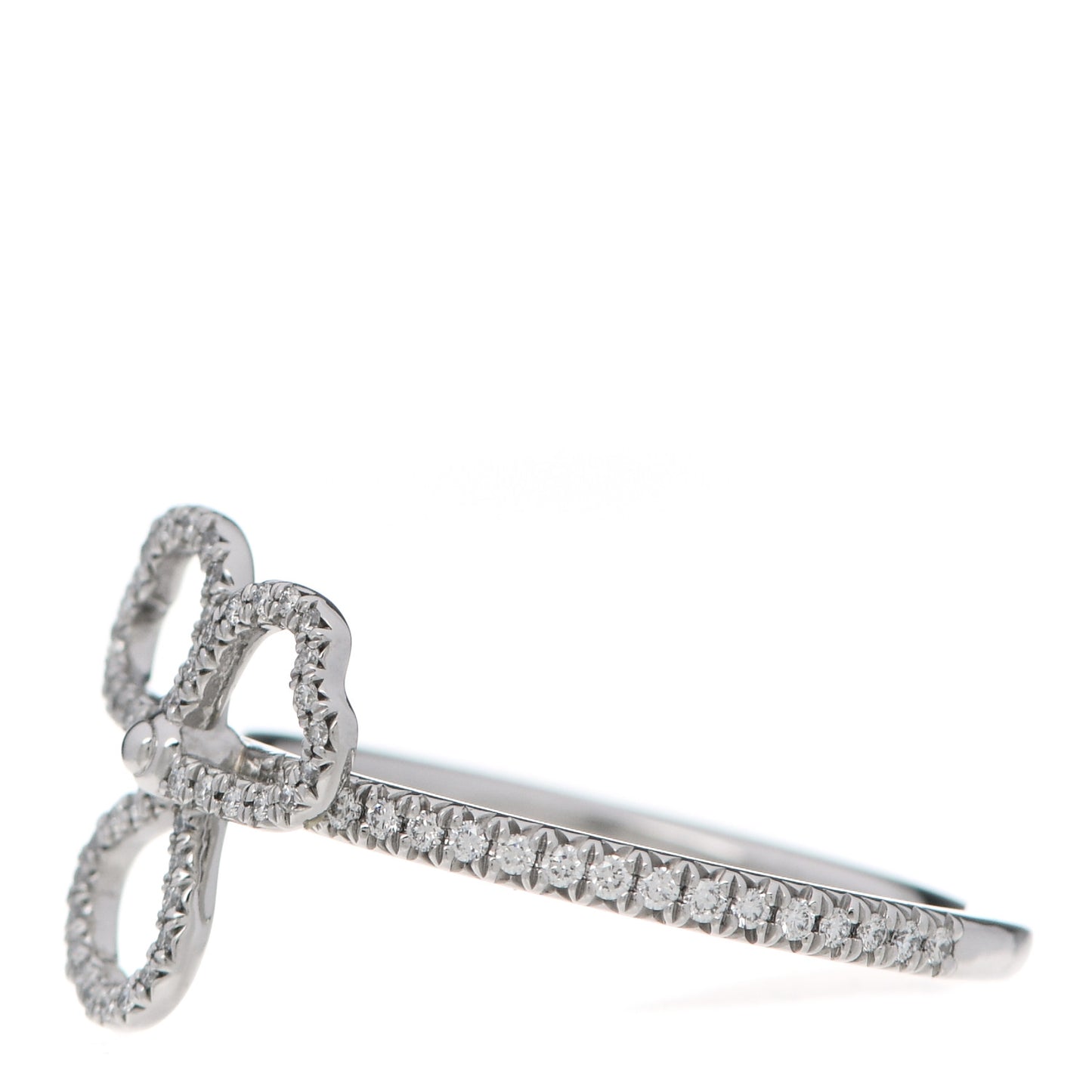 Platinum Diamond Small Open Paper Flowers Ring 54 6.75