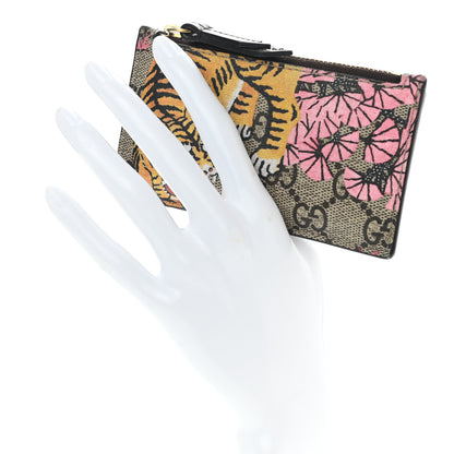 Gucci GG Supreme Monogram Bengal Coin Case Card Holder Beige Crop Pink New Acero 2 of 7