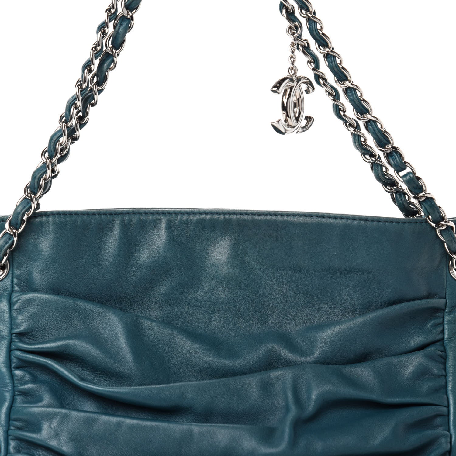 Chanel Lambskin Large Sharpei Shoulder Bag Turquoise 10 of 10