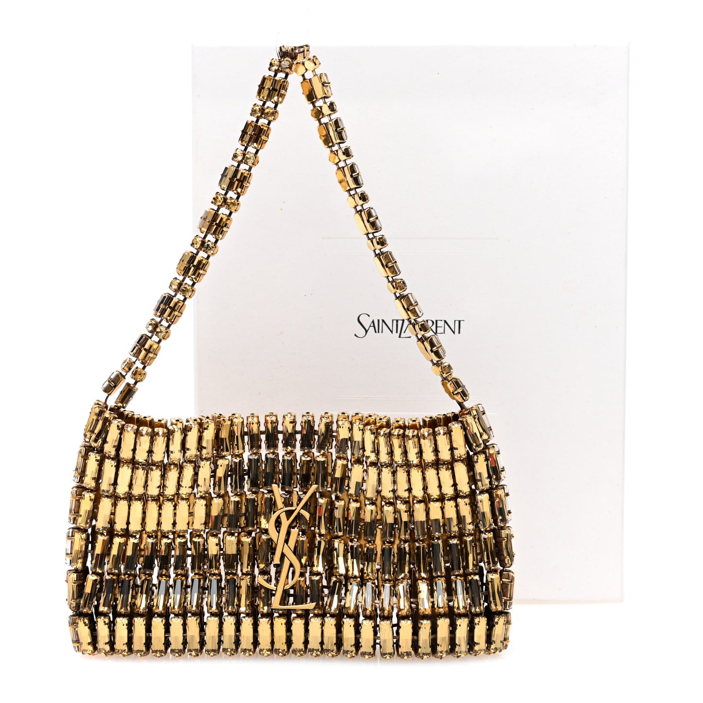 Crystal Embellished Minaudiere Small Bag Bronze