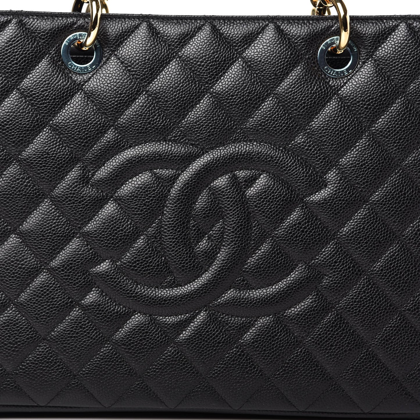 Caviar Quilted Grand Shopping Tote GST Black