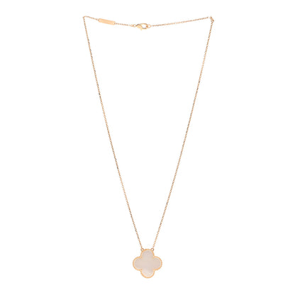 Van Cleef & Arpels 18K Rose Gold Mother of Pearl "Edition Ginza" Magic Alhambra Pendant Necklace 3 of 5