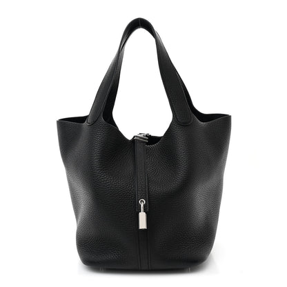 Hermes Taurillon Clemence Picotin Lock 22 MM Black 1 of 11