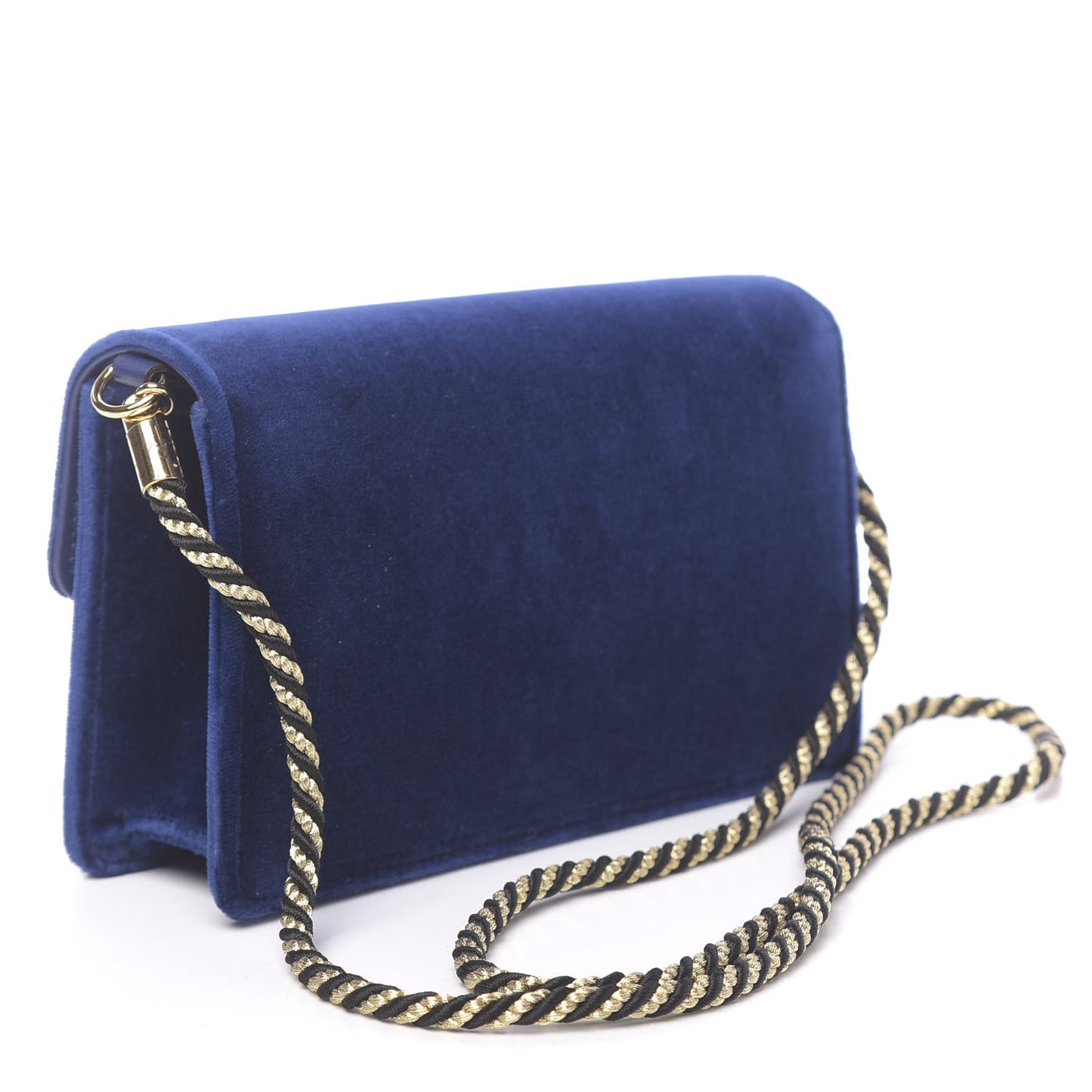 Velvet Crystal Square G Shoulder Bag Cobalt Blue