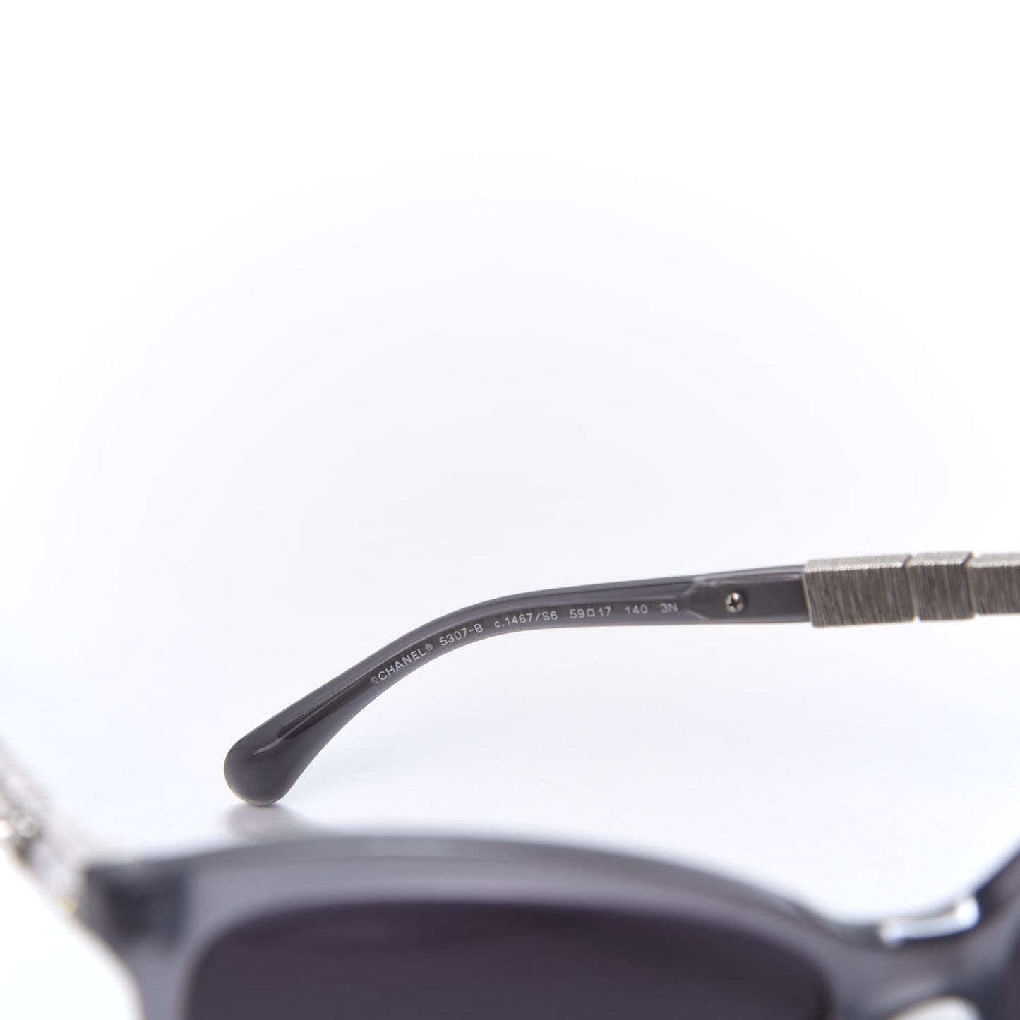 Crystal Baguette Cat Eye Bijou Sunglasses 5307-B Grey
