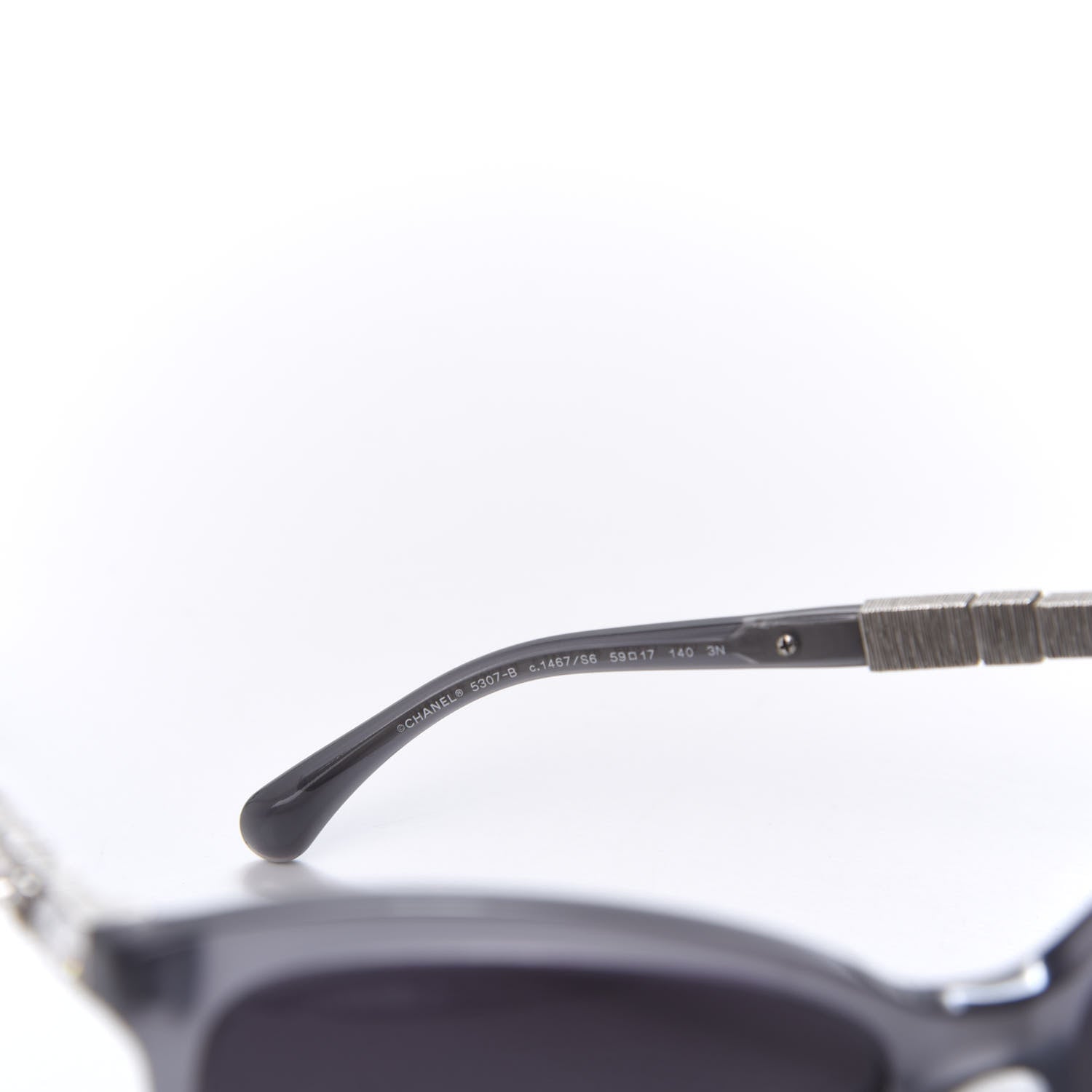 Chanel Crystal Baguette Cat Eye Bijou Sunglasses 5307-B Grey 5 of 8