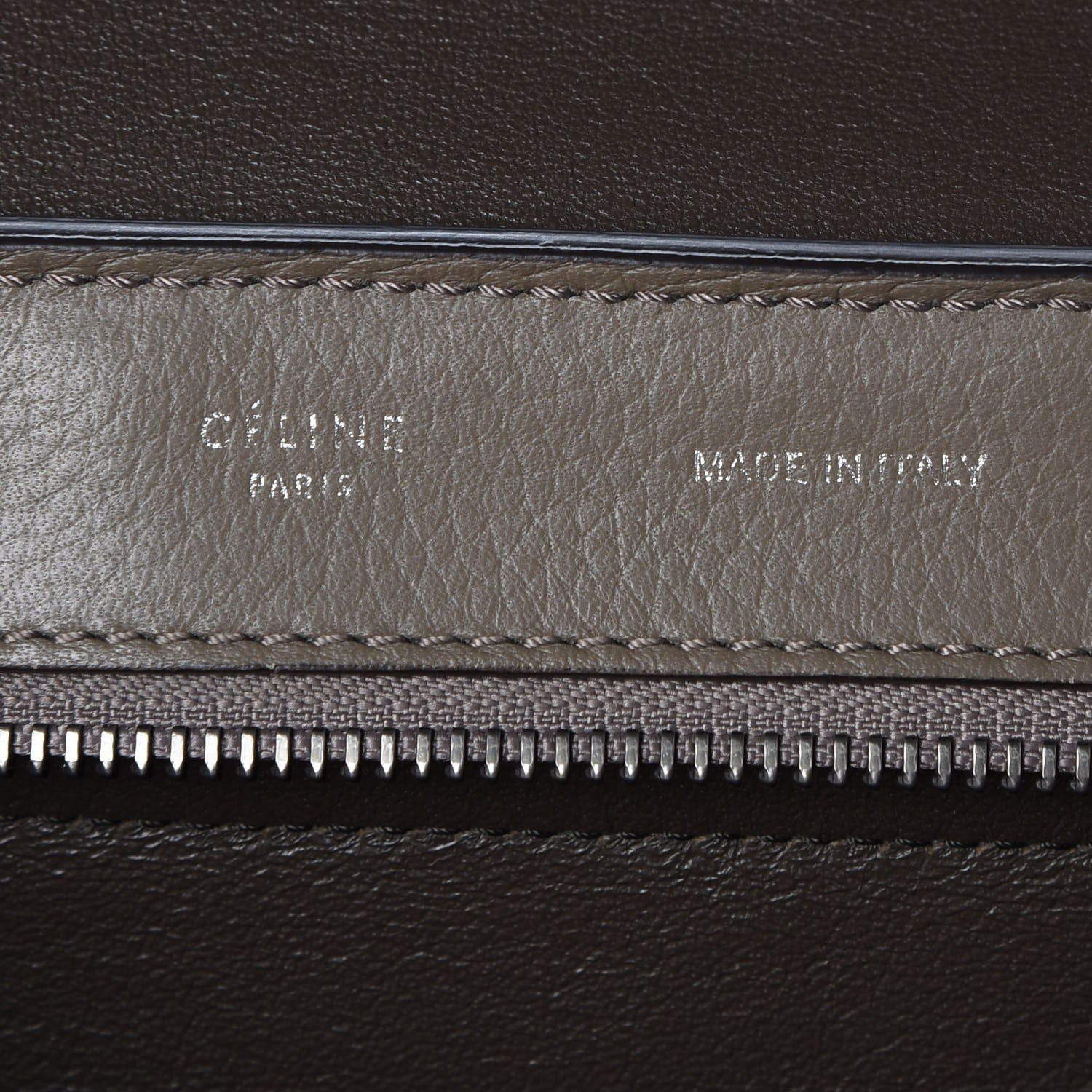 Celine Drummed Calfskin Suede Medium Trapeze Souris 7 of 8