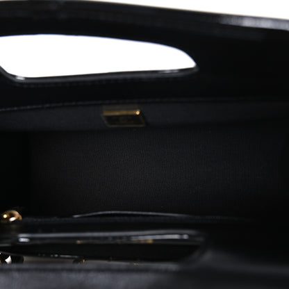 Chanel Patent Quilted Mini Graphic Catch Flap Black 5 of 10