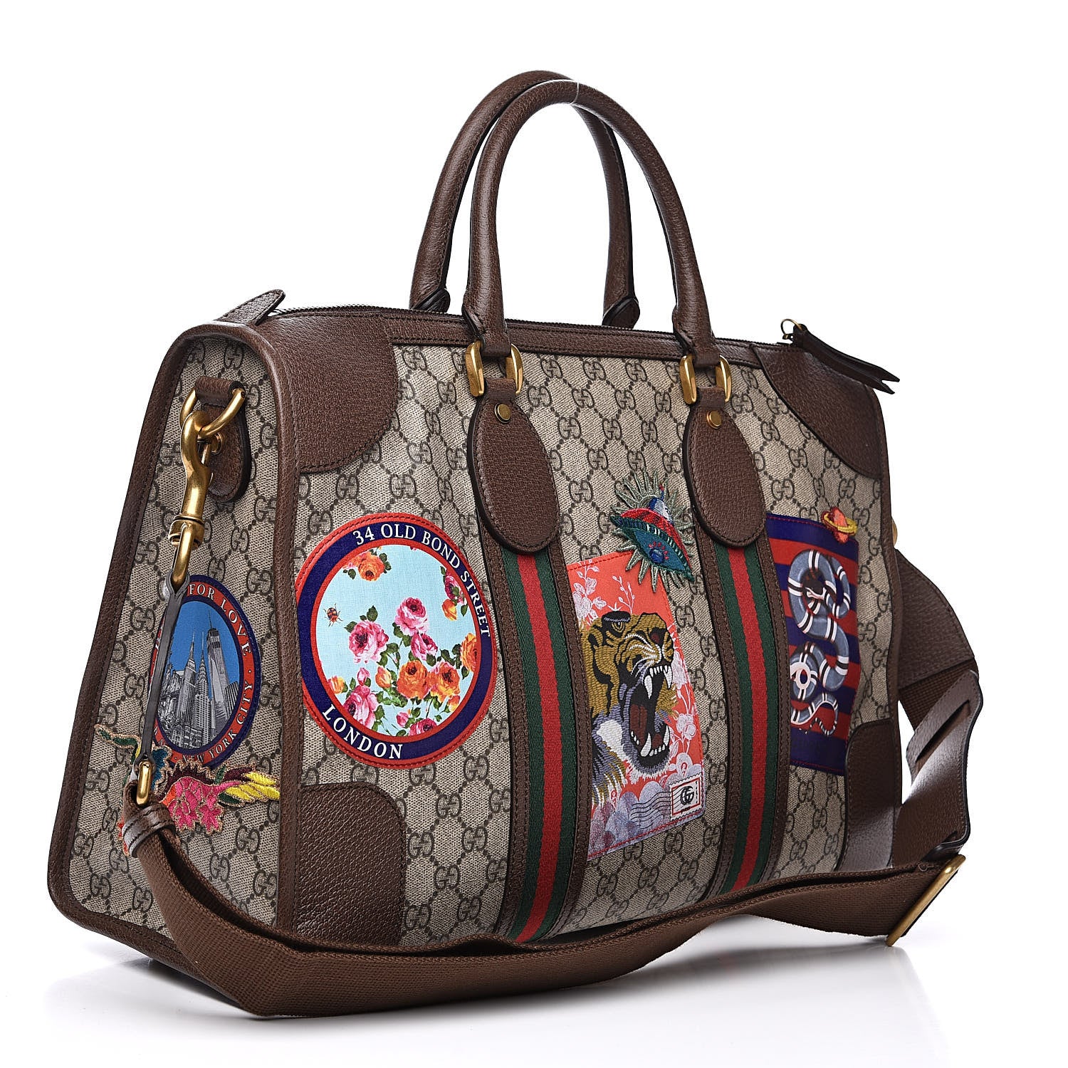 Gucci Soft GG Supreme Monogram Courrier Medium Duffle Bag Beige New Acero Multicolor 3 of 13