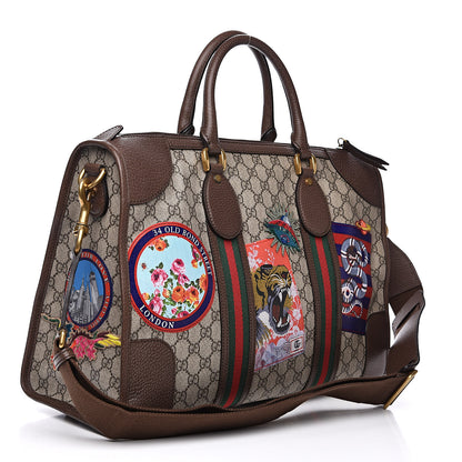 Gucci Soft GG Supreme Monogram Courrier Medium Duffle Bag Beige New Acero Multicolor 3 of 13
