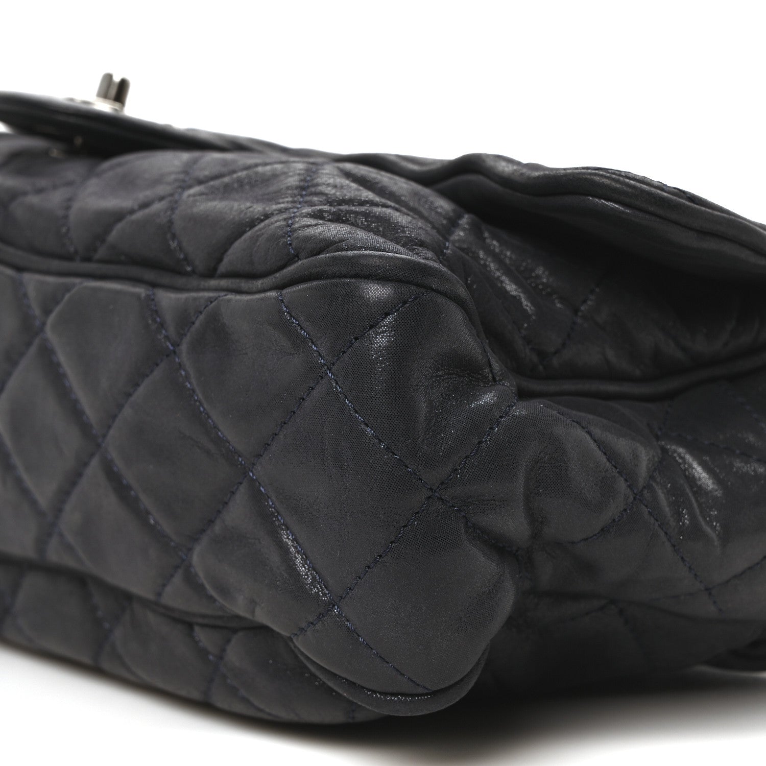 Chanel Iridescent Calfskin Quilted Large Shiva Flap Navy Blue 10 of 10