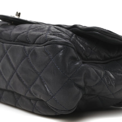Chanel Iridescent Calfskin Quilted Large Shiva Flap Navy Blue 10 of 10