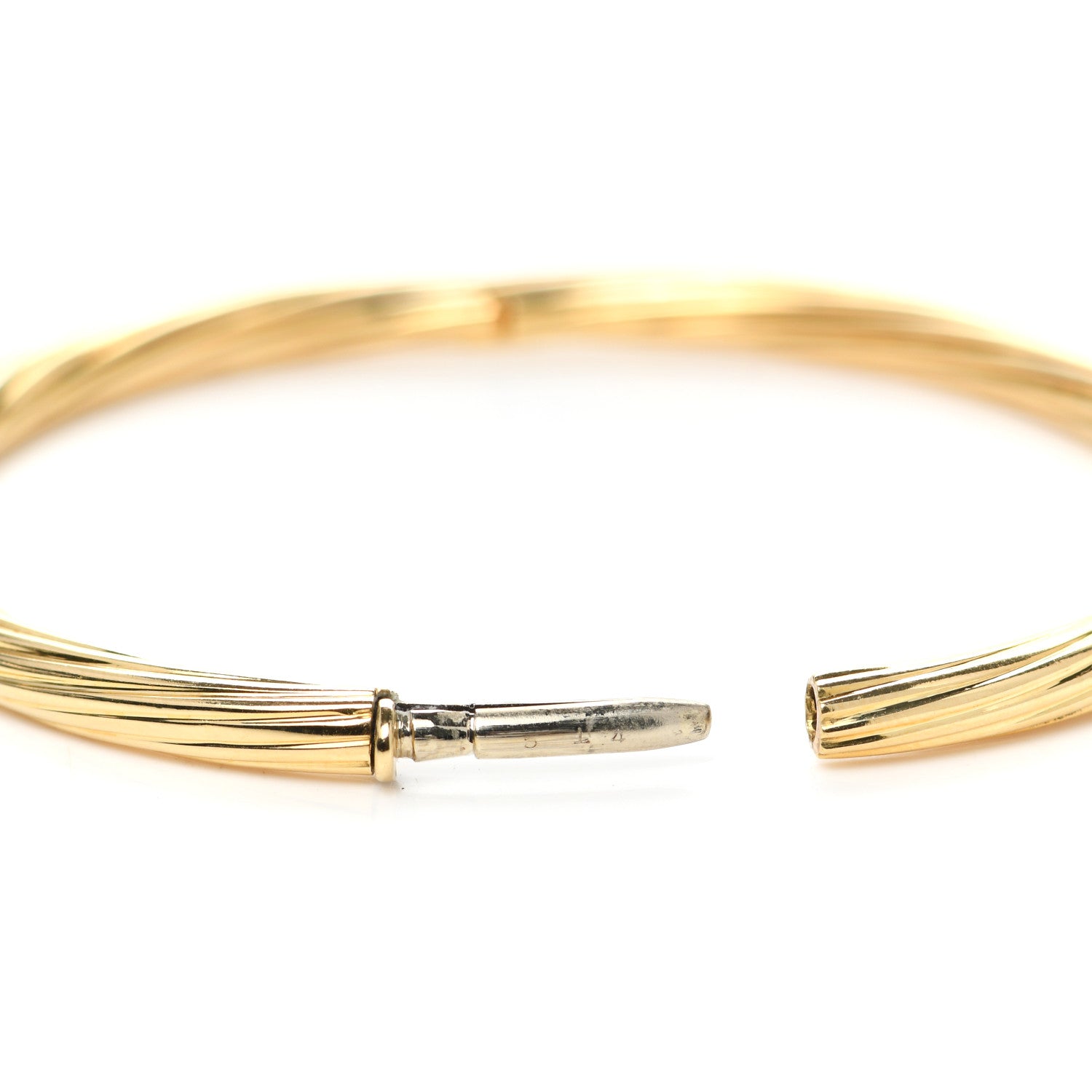 Cartier 18K Yellow Gold Hinged Twist Bangle Bracelet 4 of 4