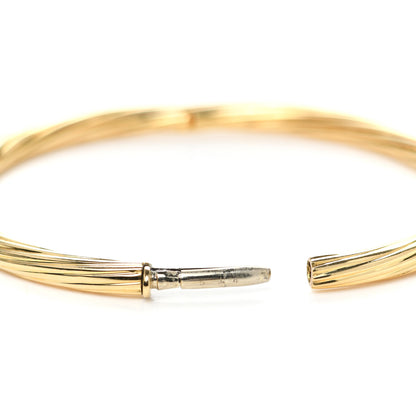 Cartier 18K Yellow Gold Hinged Twist Bangle Bracelet 4 of 4
