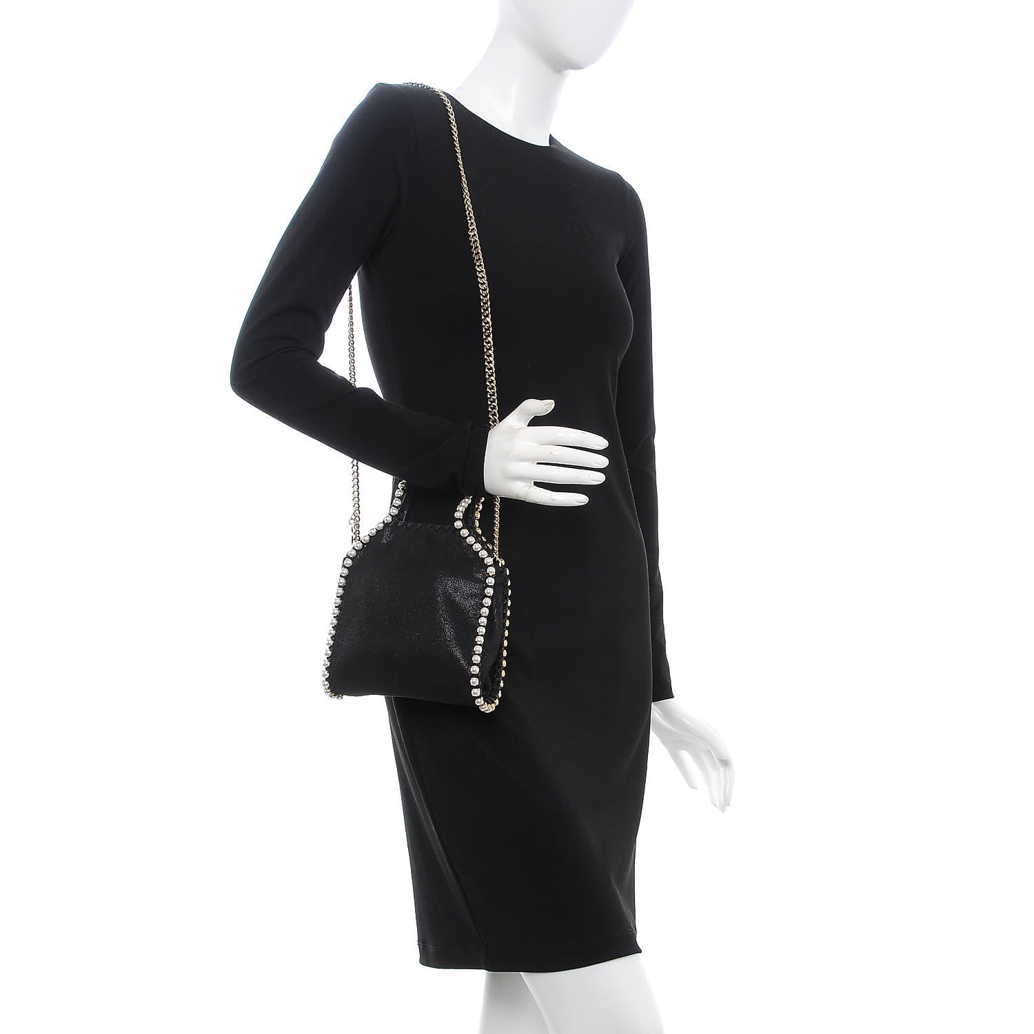 Stella McCartney Shaggy Deer Pearl Studded Tiny Falabella Tote Black 2 of 7