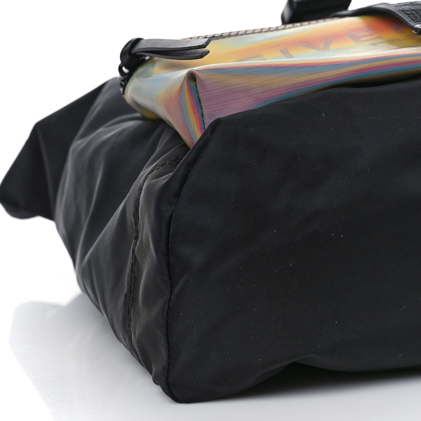 Nylon Rainbow Hologram Light 3 Backpack Black