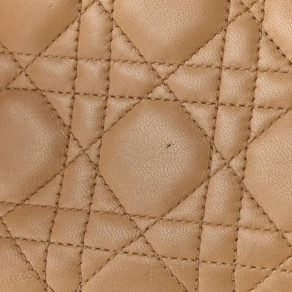 Christian Dior Lambskin Cannage Medium Lady Dior Beige 12 of 24