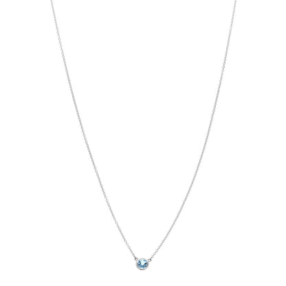Tiffany Platinum Aquamarine Elsa Peretti Color by the Yard Pendant Necklace 1 of 5