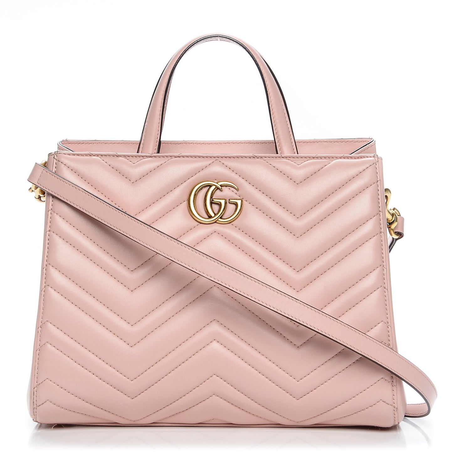 Calfskin Matelasse Small GG Marmont Tote Perfect Pink