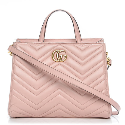 Gucci Calfskin Matelasse Small GG Marmont Tote Perfect Pink 1 of 9