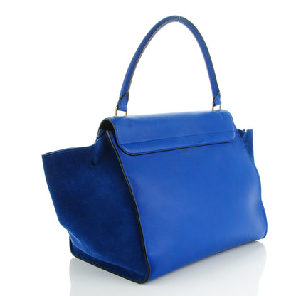 Celine Smooth Calfskin Suede Large Trapeze Royal Blue 3 of 8