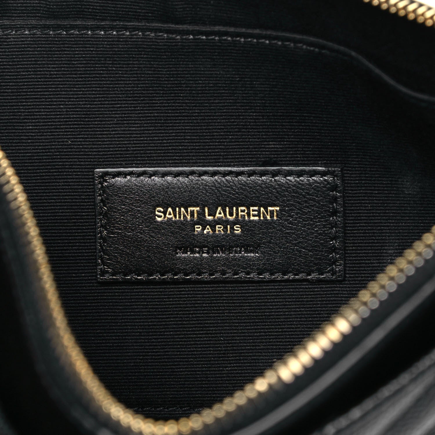 Saint Laurent Grain De Poudre Chevron Monogram Large Bill Pouch Black 6 of 7