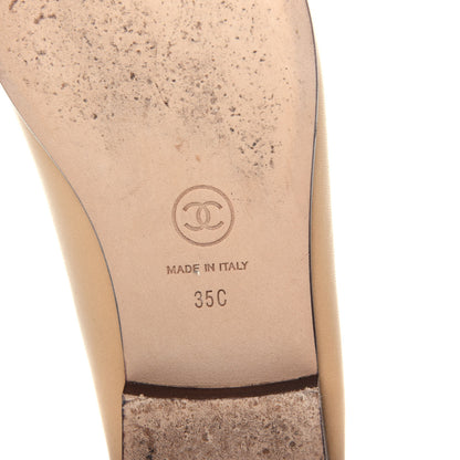 Chanel Lambskin CC Cap Toe Ballerina Flats 35 Beige Black 8 of 11